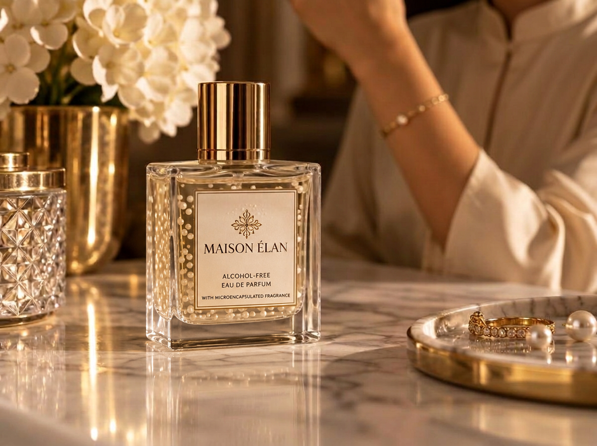 Illustrative body perfumes product with OTTOCAPS® Gold — fictional brand