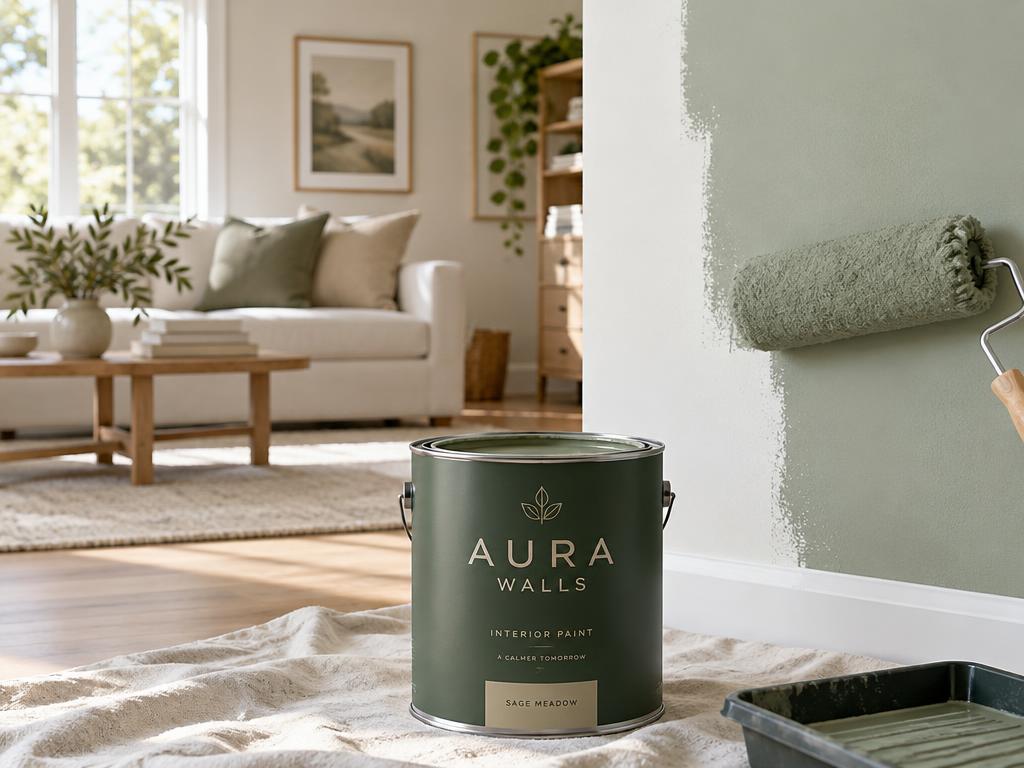Illustrative building paints product with OTTOCAPS® Gold — fictional brand