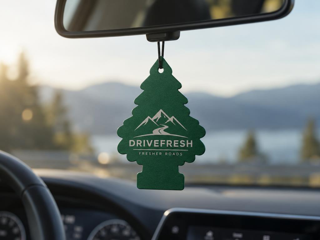 Illustrative paper car air fresheners product with OTTOCAPS® Silver — fictional brand
