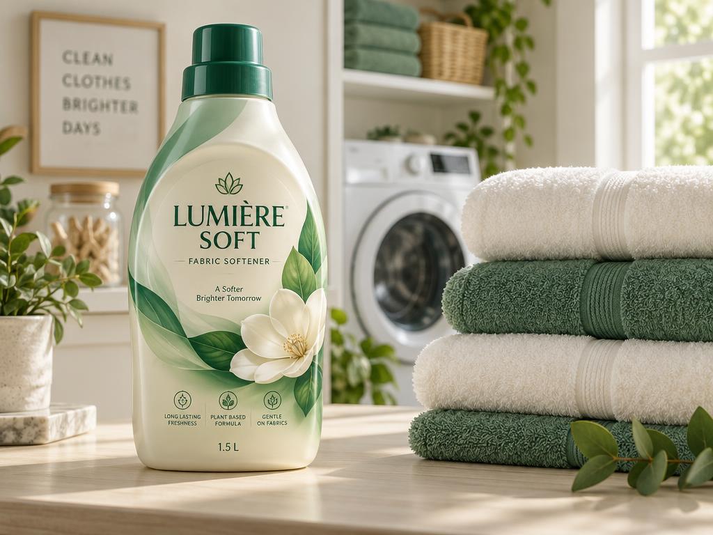 Illustrative softeners & detergents product with OTTOCAPS® Ruby — fictional brand