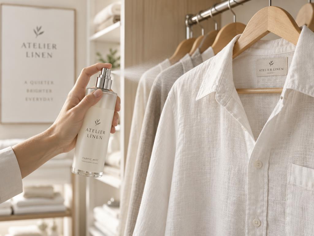 Illustrative clothing & textile perfume sprays product with OTTOCAPS® Silver — fictional brand